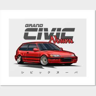 Civic Nouva (Candy Red) Posters and Art